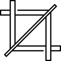 A square with a line through it vector