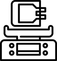 A printer icon with a computer on top vector