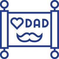 A blue and white logo with a mustache and the word dad vector