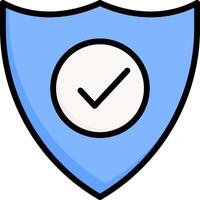 A shield with a tick mark on it vector