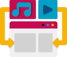 A music player with a music note and a note vector