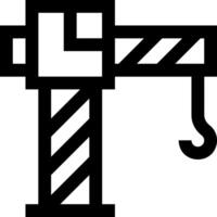 A black and white drawing of a crane vector