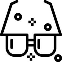 A black and white icon of glasses and a hat vector