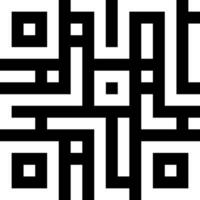 A black and white qr code with a square in the middle vector