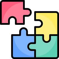 A puzzle piece with four pieces vector