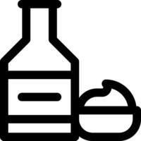 A bottle of oil and a bowl of butter vector