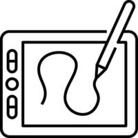 A drawing tablet with a pencil and a pen vector