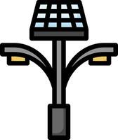 A solar powered street light with a light bulb vector