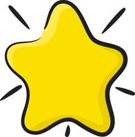 A yellow star with a black outline vector