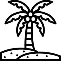 Palm tree on the beach coloring page vector