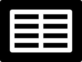 A black and white icon of a square with a row of white squares vector