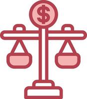 A balance scale with dollar sign on it vector
