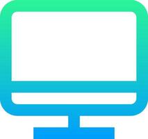 A computer monitor with a blue and green background vector