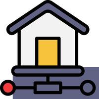 A house with a red button on it vector