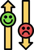 Two arrows with smiley faces on them vector