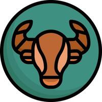 A bull head icon in a circle vector