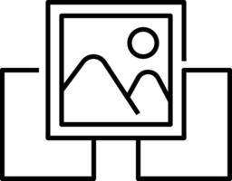 A black and white image of a mountain and a photo vector