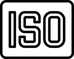 The iso logo is shown in black and white vector