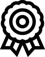 A black and white icon of a ribbon vector
