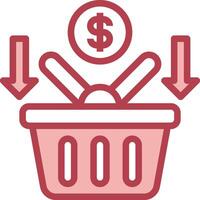 A shopping basket with a dollar sign and arrows vector