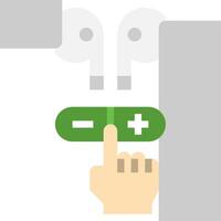 A hand pressing a green button on a white background vector