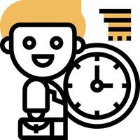 A cartoon man holding a clock and a briefcase vector