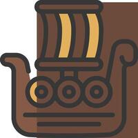 A viking ship icon with a sailboat vector