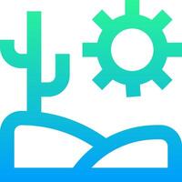 A cactus and a gear icon on a white background vector
