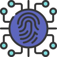 A fingerprint icon with a circle around it vector