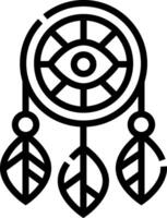 A black and white drawing of a dream catcher vector