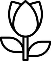 A black and white outline of a flower vector