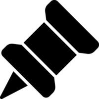A black and white icon of a pin vector