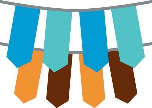 un grupo de vistoso corbatas colgando en un cuerda vector