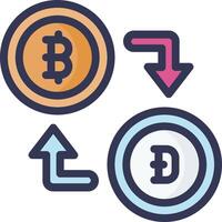 Bitcoin and bitcoin exchange icon vector
