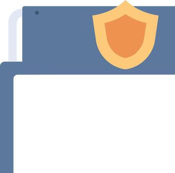 A shield with a shield on top of a laptop vector