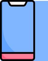 A blue phone with a red border vector