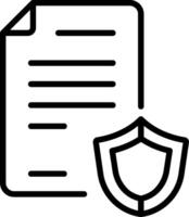 A document with a shield and a shield icon vector