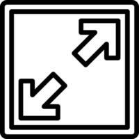 A black and white square with two arrows pointing in different directions vector