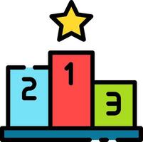 A colorful podium with a star on top vector