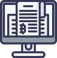 Bitcoin document icon vector