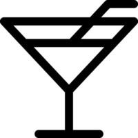 A martini glass with a straw in it vector