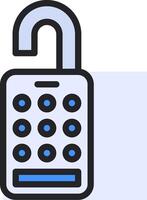 A lock with a keypad icon vector