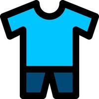 A blue t - shirt and shorts icon vector