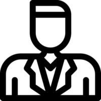 A black and white icon of a man in a suit vector