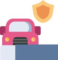 A pink car with a shield on top of it vector