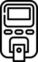 A black and white image of a cash machine vector
