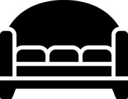 A black and white sofa icon vector