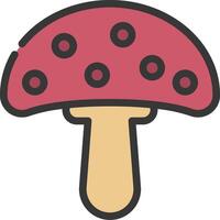 A mushroom icon with a red and pink color vector