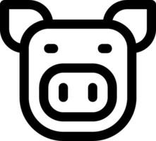 A black and white pig head icon vector