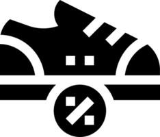 A black and white shoe icon with a cross on it vector